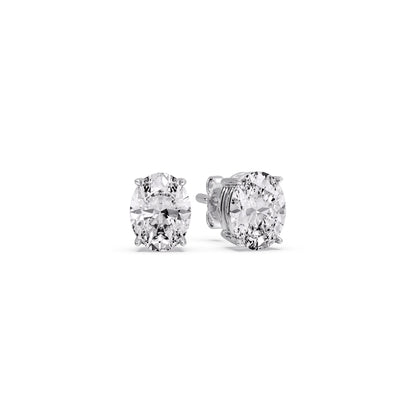 Classic Four Prong Oval Diamond Solitaire Stud Earrings [IGI Certified]