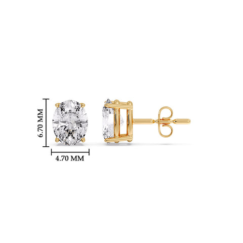 Stud Earring Basket Oval Shaped