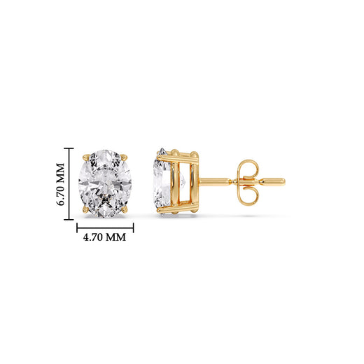 Stud Mens Earring Basket Oval Shaped