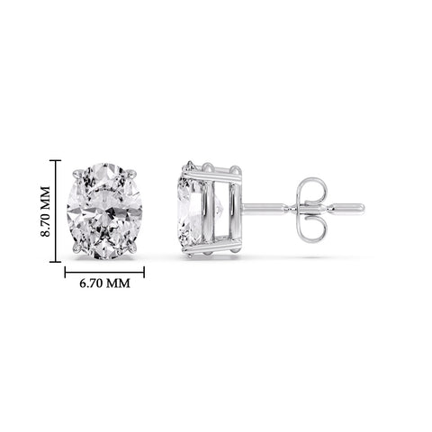 Stud Earring Basket Oval Shaped