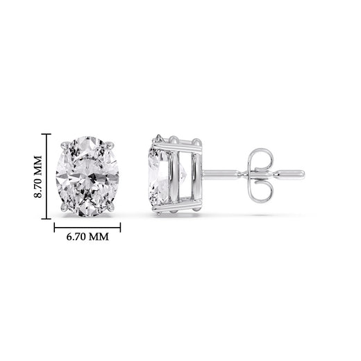 Stud Mens Earring Basket Oval Shaped