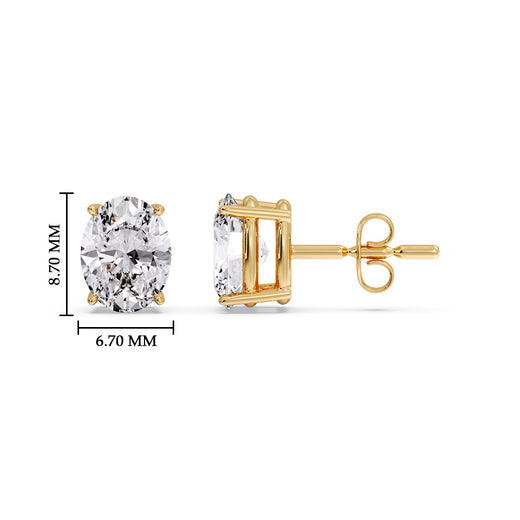 Stud Mens Earring Basket Oval Shaped