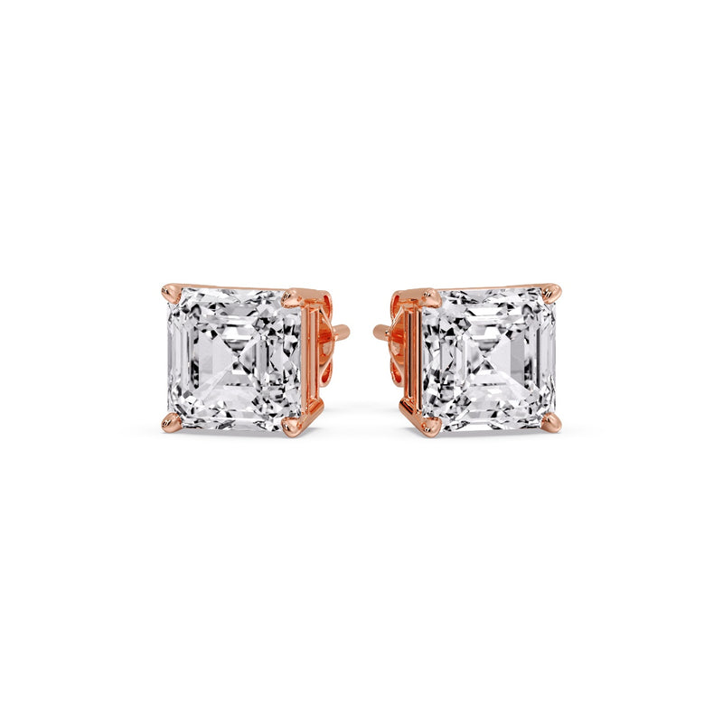 Asscher Cut Diamond Stud Earring