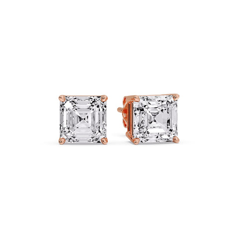 Asscher Cut Diamond Stud Earring