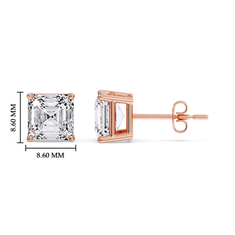 Asscher Cut Diamond Stud Earring