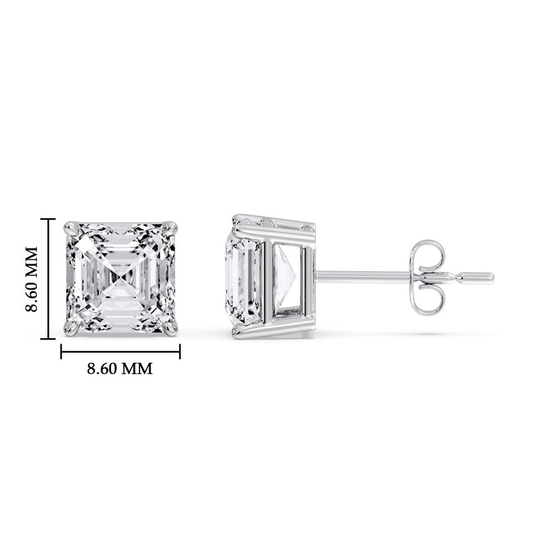Asscher Cut Diamond Stud Earring