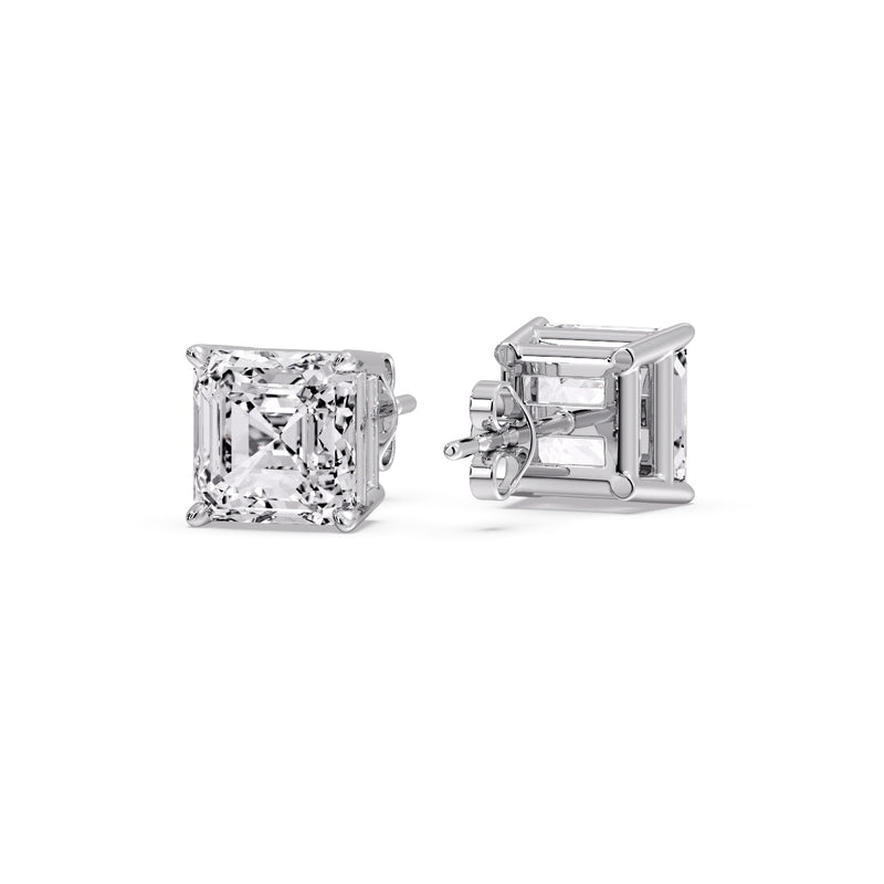Asscher Cut Diamond Stud Earring