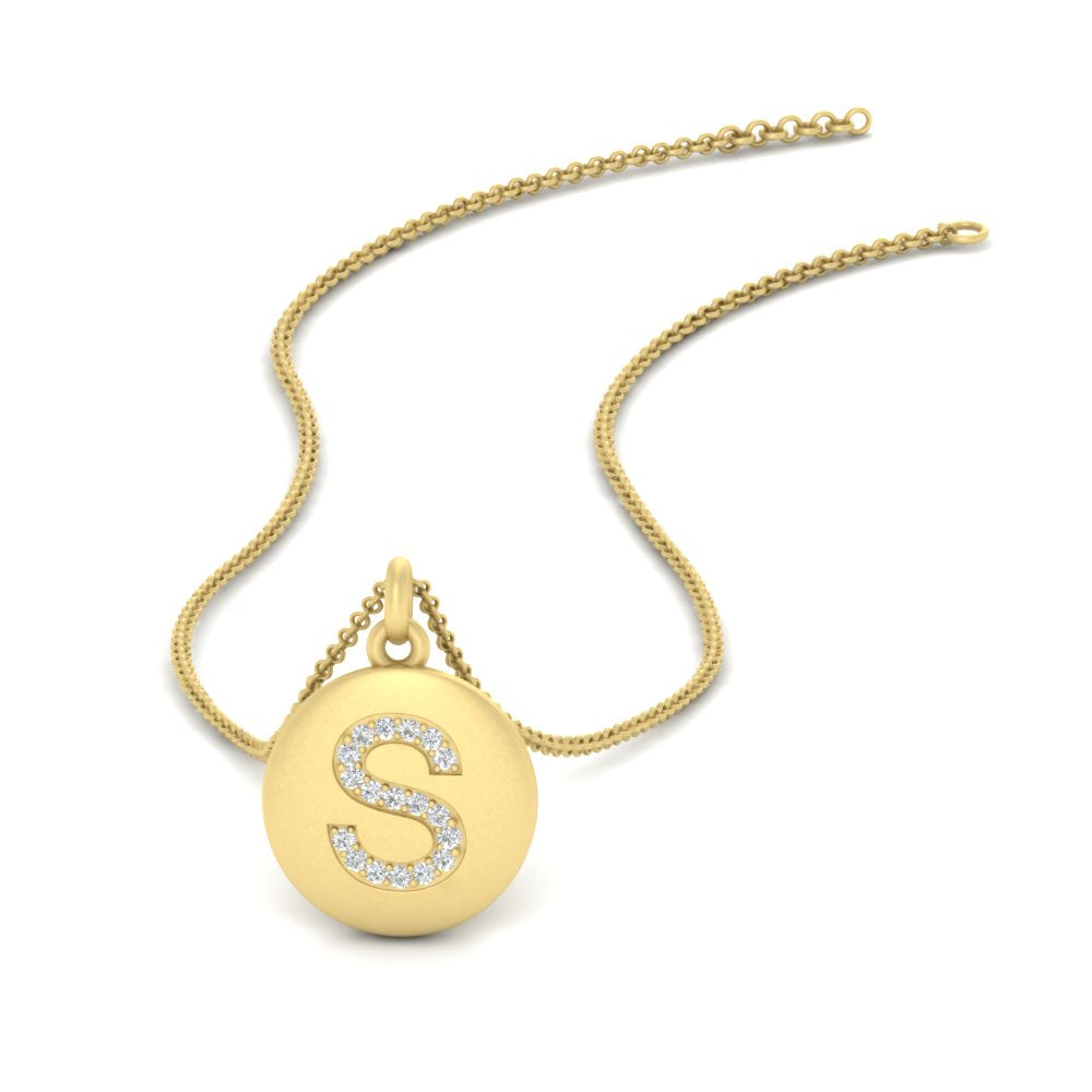 Initial Diamond Disc Pendant
