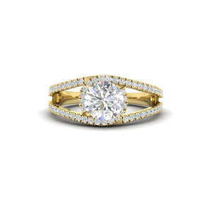 Halo Swirl Lab-Grown Round Cut Engagement Ring