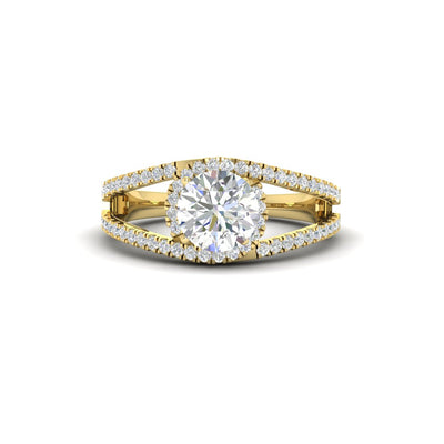 Halo Swirl Lab-Grown Round Cut Engagement Ring
