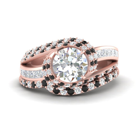swirl-bridal-set-round-halo-black-diamond-with-baguette-in-FD10355ROGBLACKANGLE3-NL-RG