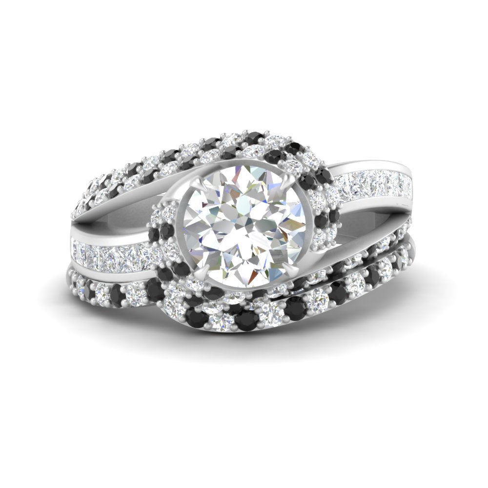 swirl-bridal-set-round-halo-black-diamond-with-baguette-in-FD10355ROGBLACKANGLE3-NL-WG