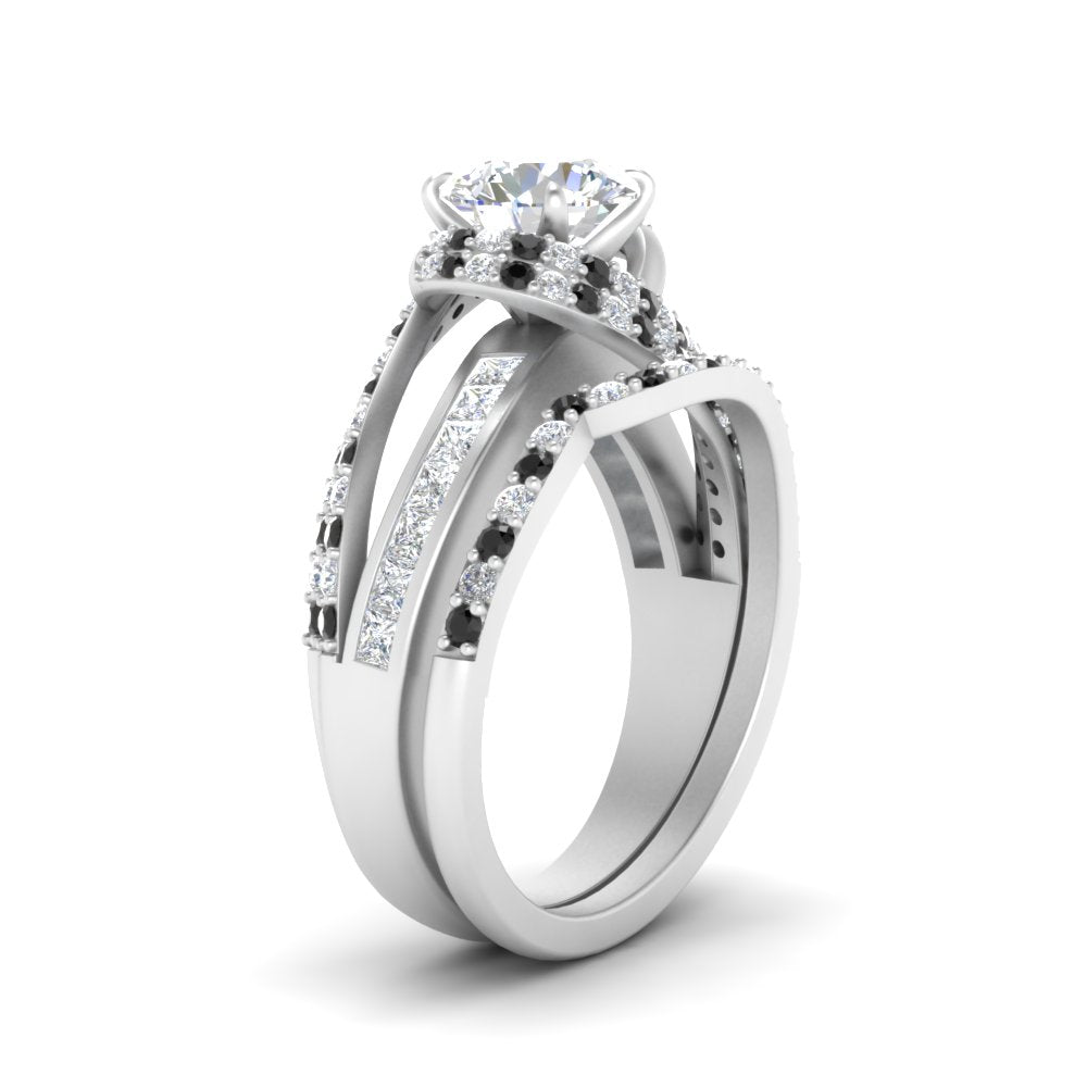 swirl-bridal-set-round-halo-black-diamond-with-baguette-in-FD10355ROGBLACKANGLE3-NL-WG