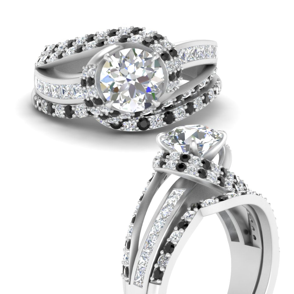 swirl-bridal-set-round-halo-black-diamond-with-baguette-in-FD10355ROGBLACKANGLE3-NL-WG