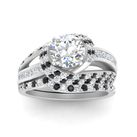 swirl-bridal-set-round-halo-black-diamond-with-baguette-in-FD10355ROGBLACKANGLE3-NL-WG