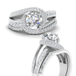 Load image into Gallery viewer, swirl-bridal-set-round-halo-diamond-with-baguette-in-FD10355ROANGLE3-NL-WG
