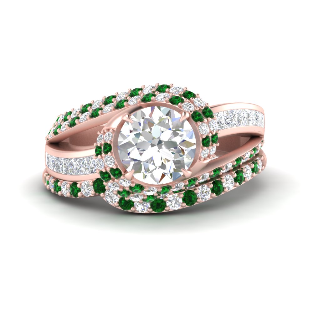 swirl-bridal-set-round-halo-emerald-with-baguette-in-FD10355ROGEMGRANGLE3-NL-RG