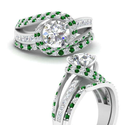 swirl-bridal-set-round-halo-emerald-with-baguette-in-FD10355ROGEMGRANGLE3-NL-WG