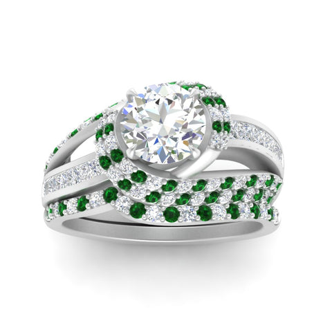 swirl-bridal-set-round-halo-emerald-with-baguette-in-FD10355ROGEMGRANGLE3-NL-WG