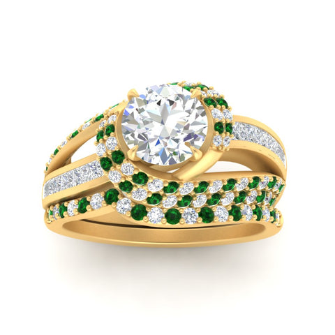 swirl-bridal-set-round-halo-emerald-with-baguette-in-FD10355ROGEMGRANGLE3-NL-YG