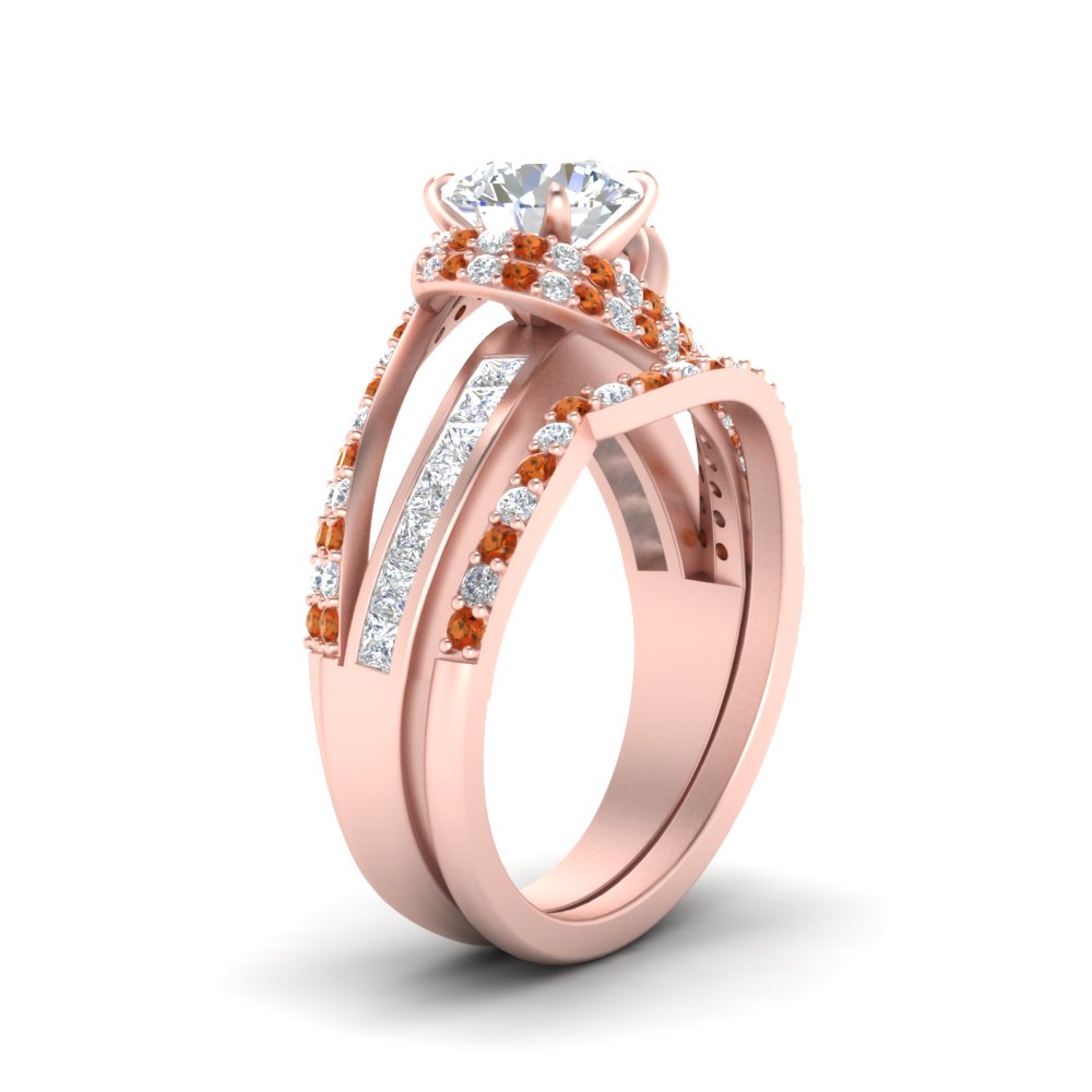 swirl-bridal-set-round-halo-orange-sapphire-with-baguette-in-FD10355ROGSAORANGLE3-NL-RG