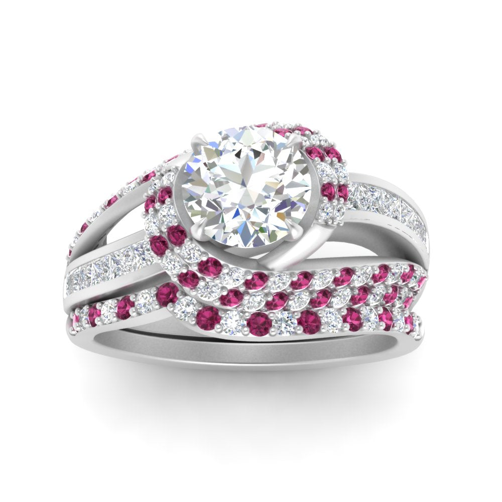 swirl-bridal-set-round-halo-pink-sapphire-with-baguette-in-FD10355ROGSADRPIANGLE3-NL-WG