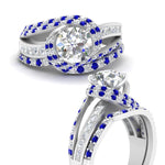 Load image into Gallery viewer, swirl-bridal-set-round-halo-sapphire-with-baguette-in-FD10355ROGSABLANGLE3-NL-WG
