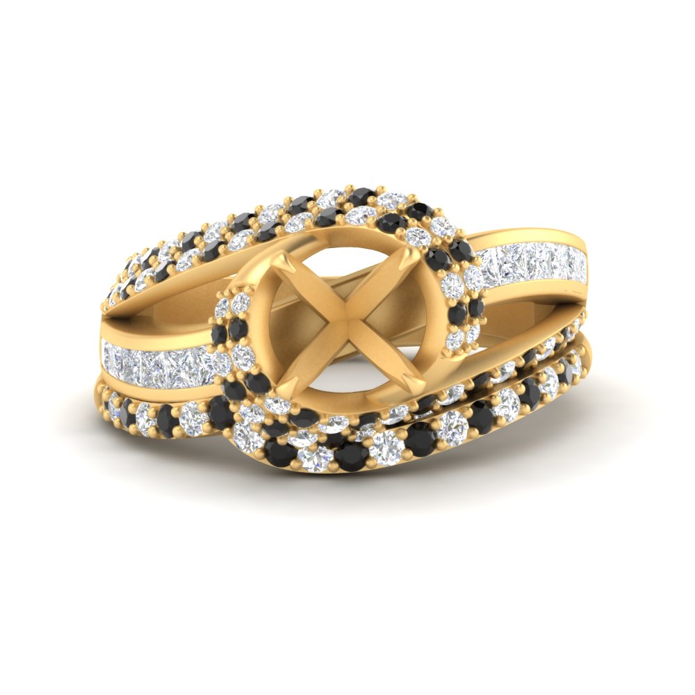 swirl-bridal-set-semi-mount-halo-black-diamond-with-baguette-in-FD10355SMGBLACKANGLE3-NL-YG