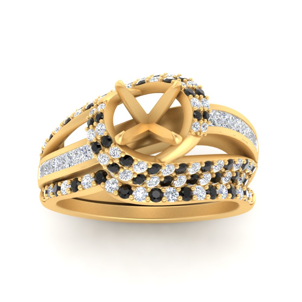 swirl-bridal-set-semi-mount-halo-black-diamond-with-baguette-in-FD10355SMGBLACKANGLE3-NL-YG