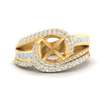 Load image into Gallery viewer, swirl-bridal-set-semi-mount-halo-diamond-with-baguette-in-FD10355SMANGLE3-NL-YG
