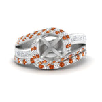 Load image into Gallery viewer, swirl-bridal-set-semi-mount-halo-orange-sapphire-with-baguette-in-FD10355SMGSAORANGLE3-NL-WG
