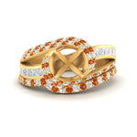 Load image into Gallery viewer, swirl-bridal-set-semi-mount-halo-orange-sapphire-with-baguette-in-FD10355SMGSAORANGLE3-NL-YG
