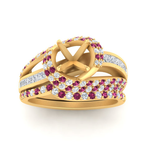swirl-bridal-set-semi-mount-halo-pink-sapphire-with-baguette-in-FD10355SMGSADRPIANGLE3-NL-YG