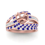 Load image into Gallery viewer, swirl-bridal-set-semi-mount-halo-sapphire-with-baguette-in-FD10355SMGSABLANGLE3-NL-RG
