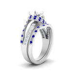 Load image into Gallery viewer, swirl-bridal-set-semi-mount-halo-sapphire-with-baguette-in-FD10355SMGSABLANGLE3-NL-WG
