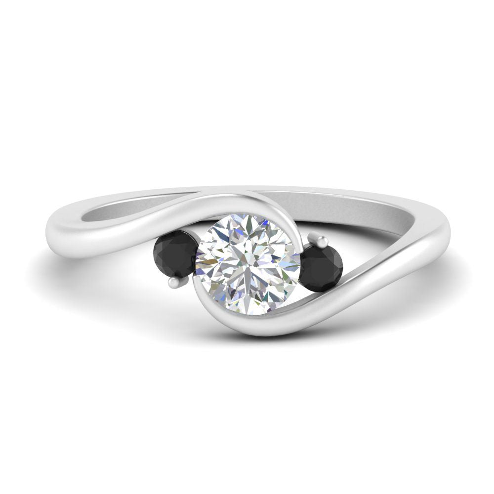 Swirl Bypass 3 Stone Ring