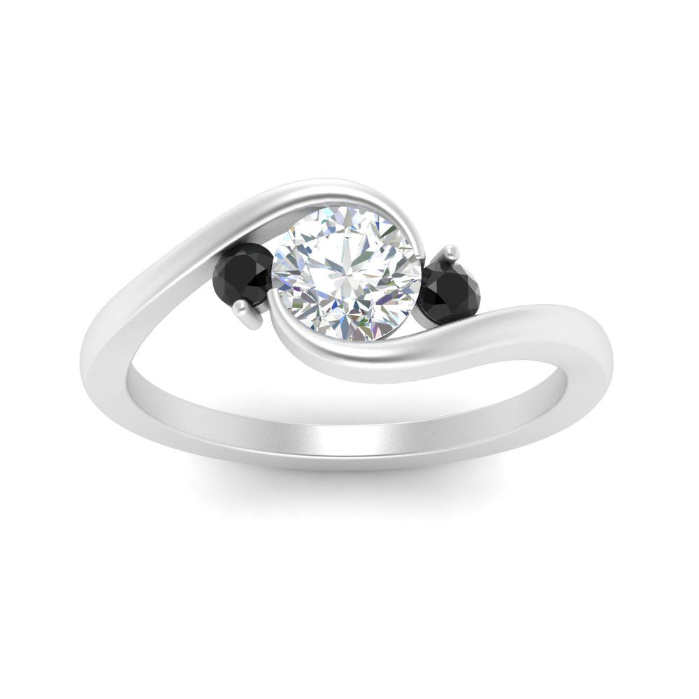 Swirl Bypass 3 Stone Ring
