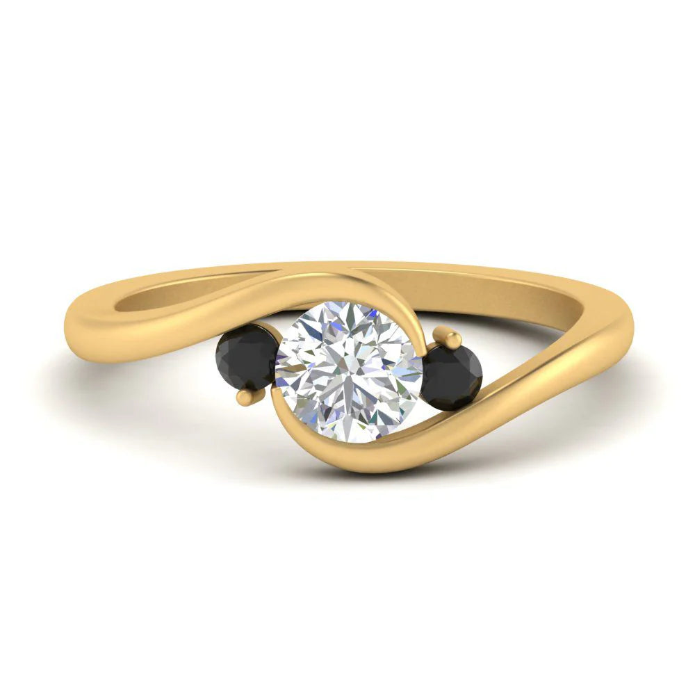 Delicate Three Stone Radiant Cut Diamond Ring