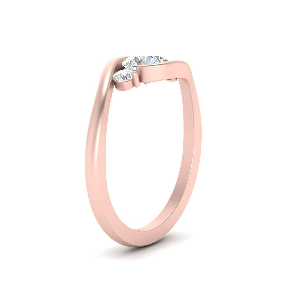 Swirl Bypass 3 Stone Ring