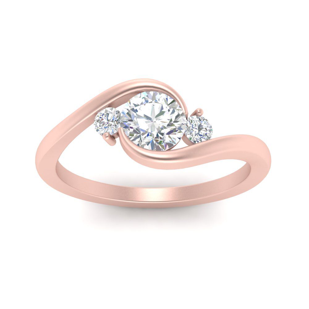Swirl Bypass 3 Stone Ring
