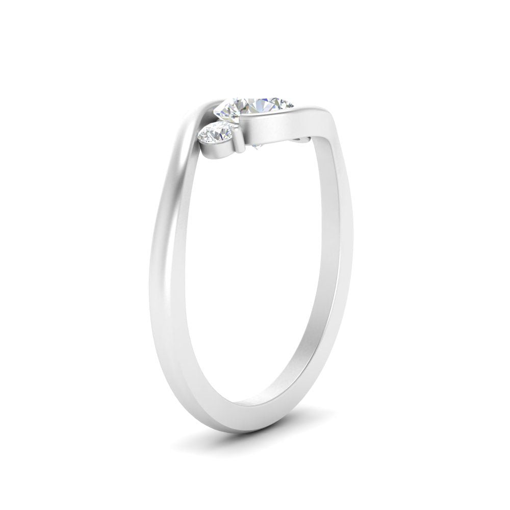 Swirl Bypass 3 Stone Ring