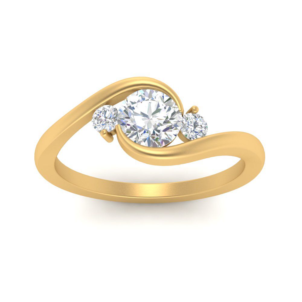 Swirl Bypass 3 Stone Ring