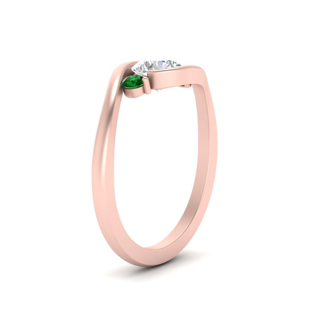Swirl Bypass 3 Stone Ring