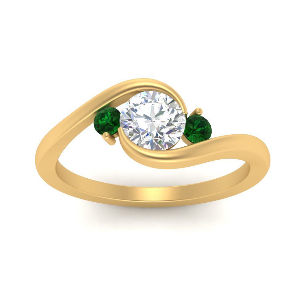 Swirl Bypass 3 Stone Ring