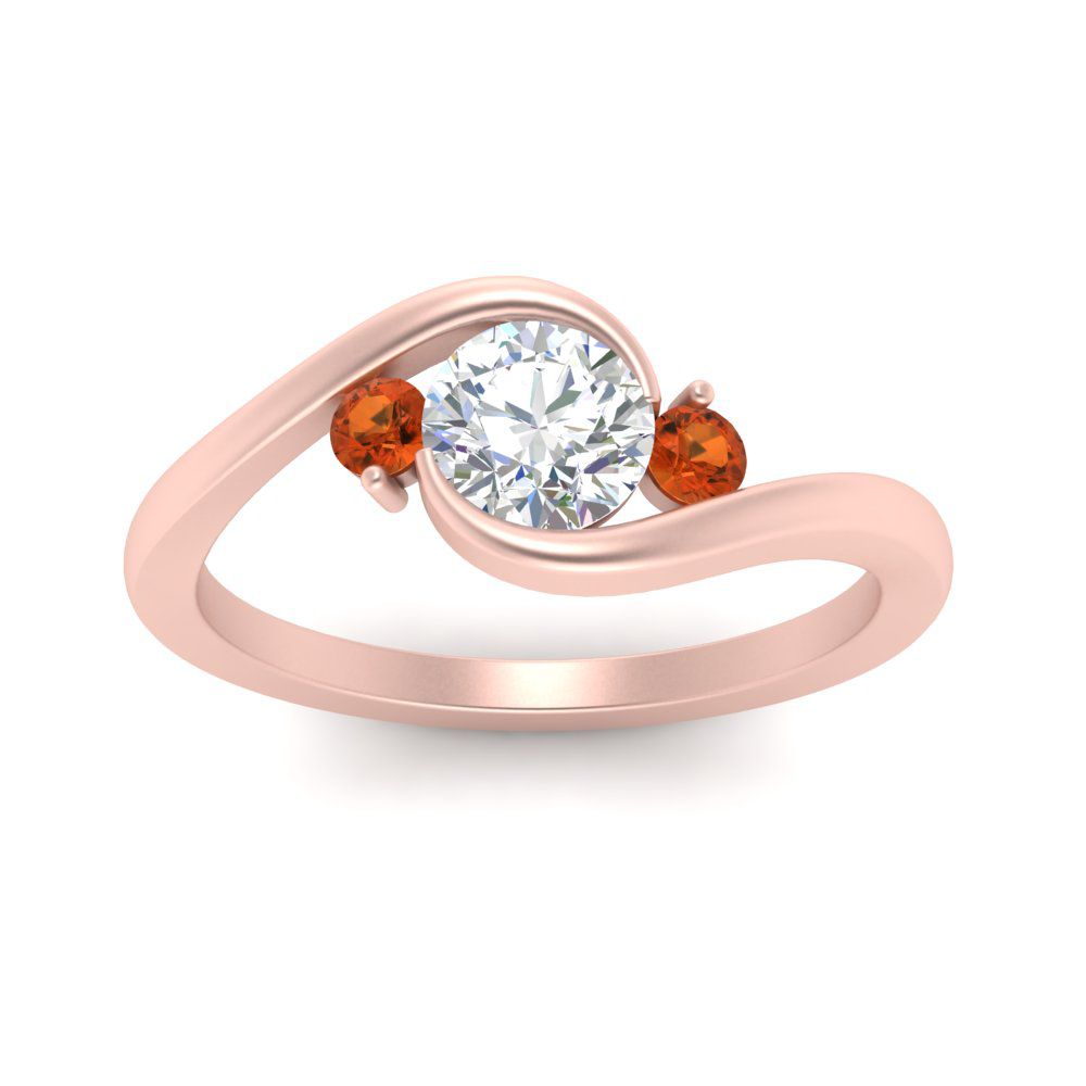 Swirl Bypass 3 Stone Ring