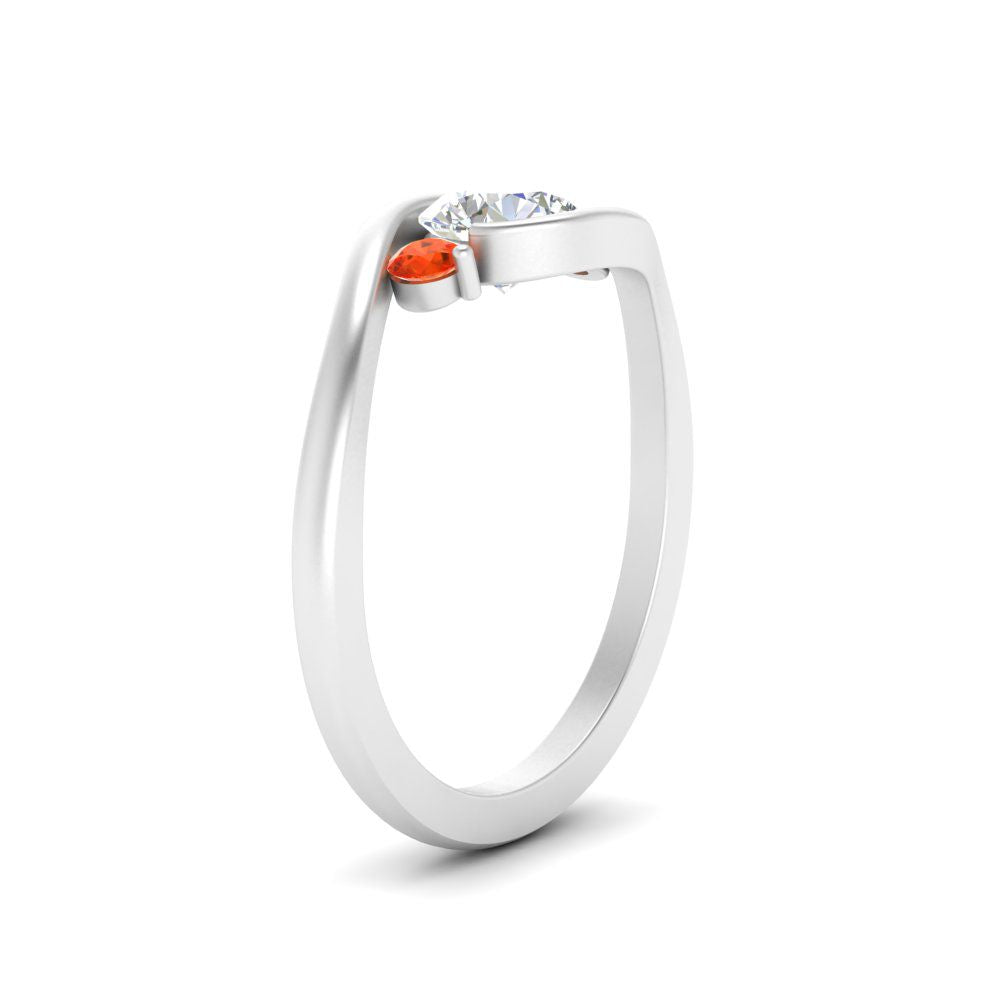 Swirl Bypass 3 Stone Ring