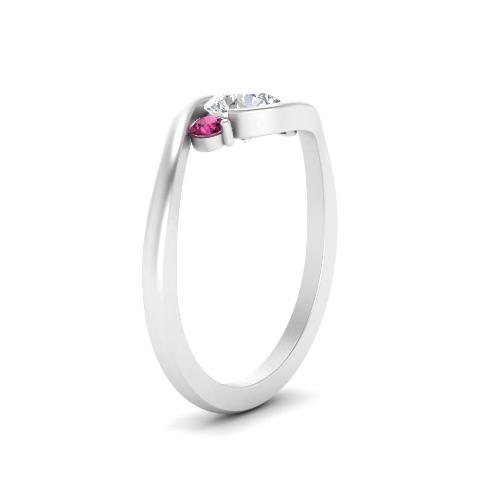 Swirl Bypass 3 Stone Ring