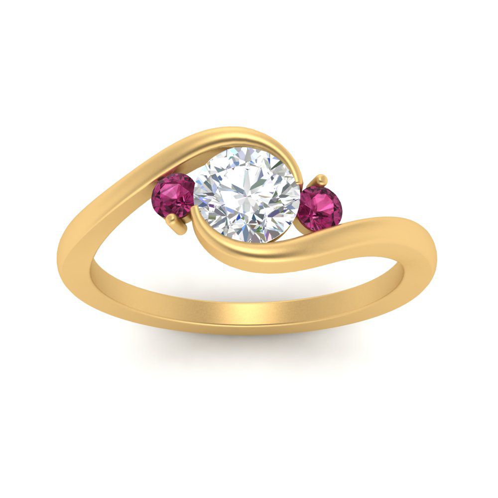 Swirl Bypass 3 Stone Ring