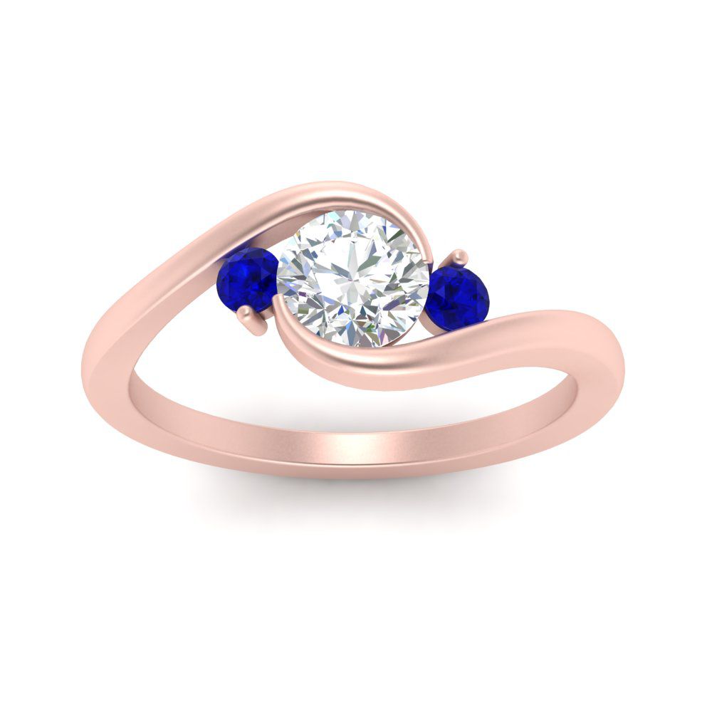 Swirl Bypass 3 Stone Ring