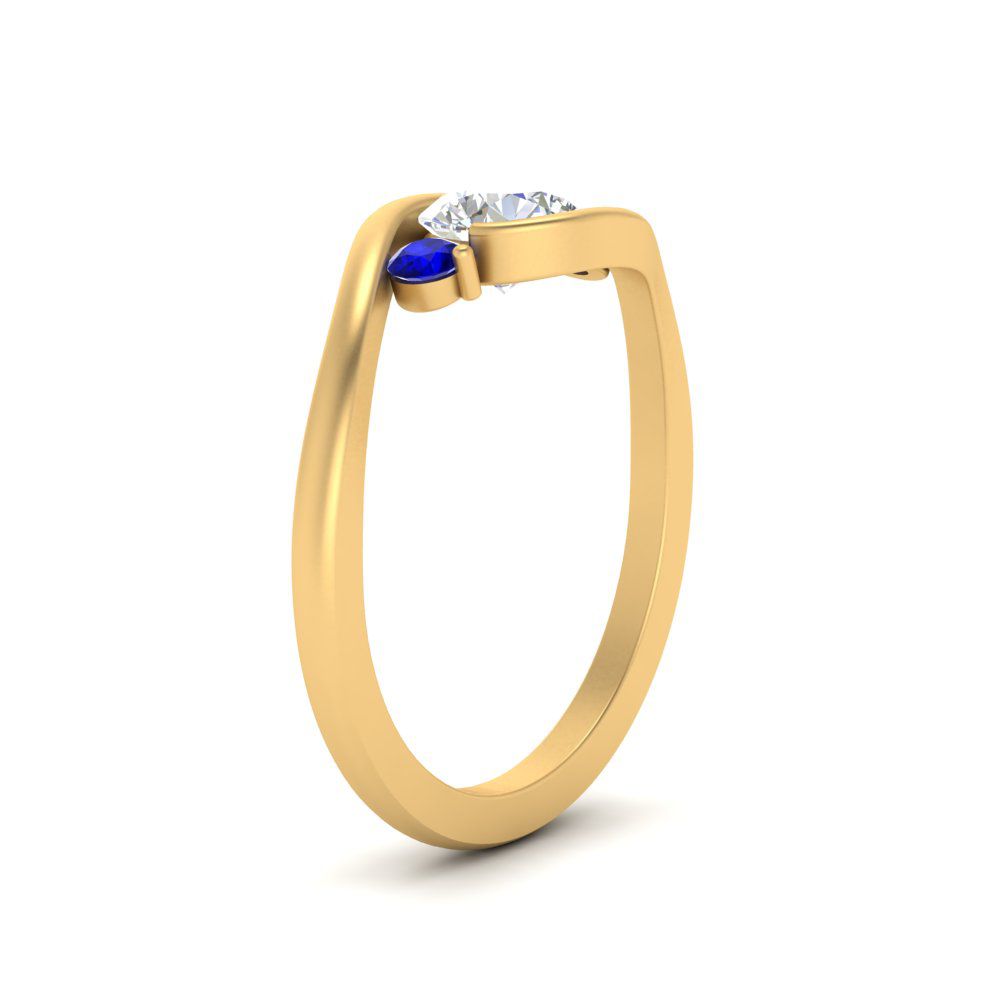 Swirl Bypass 3 Stone Ring